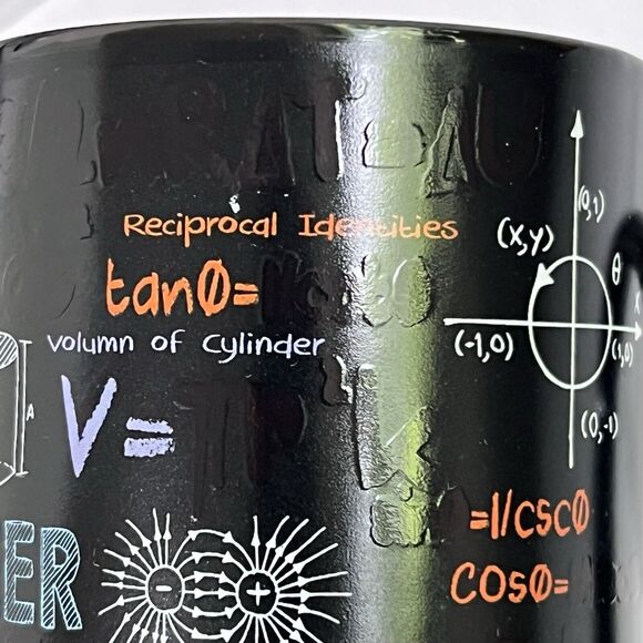 KWARE I’m an ENGINEER 14oz Mug Black Textured Mathematics Formulas Equations - Picture 12 of 17